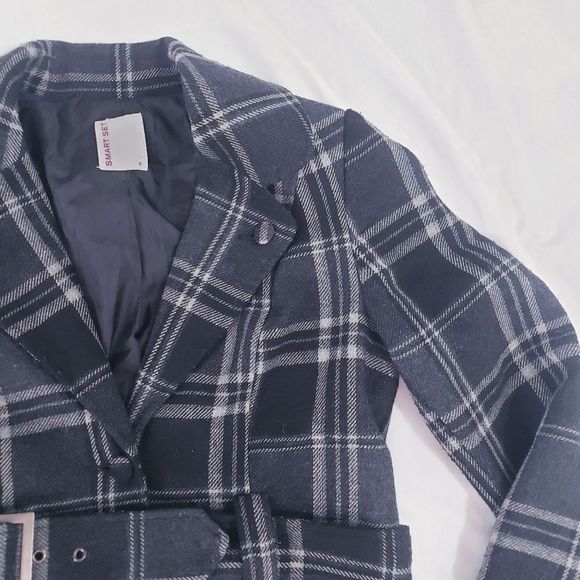 Smart Set Plaid Wool Pea Coat - Picture 15 of 15